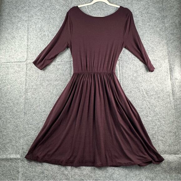 Matilda Jane Women Dress Size Small Eggplant Stretch Knit Pockets Teacher Office - Picture 5 of 12